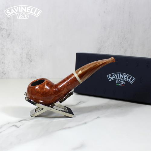 Savinelli Dolomiti 321 Smooth Light Brown 9mm Filter Fishtail Pipe (SAV1073)