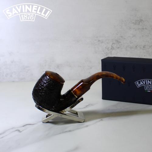 Savinelli Tortuga 614 Rustic Bent 6mm Filter Fishtail Pipe (SAV1188)