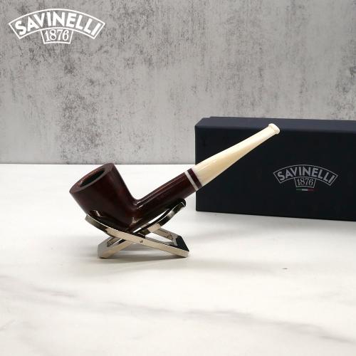 Savinelli Avorio 409 Smooth Brown 9mm Filter Fishtail Pipe (SAV1273)