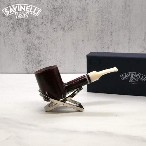 Savinelli Avorio 311 Smooth Burgundy 9mm Filter Fishtail Pipe (SAV1277)