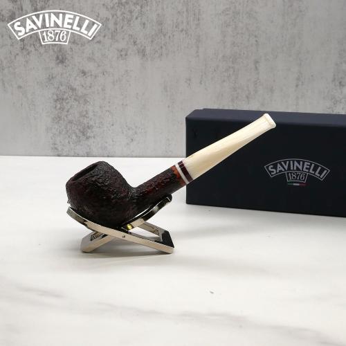 Savinelli Avorio 207 Rustic Brown 6mm Filter Fishtail Pipe (SAV1279)