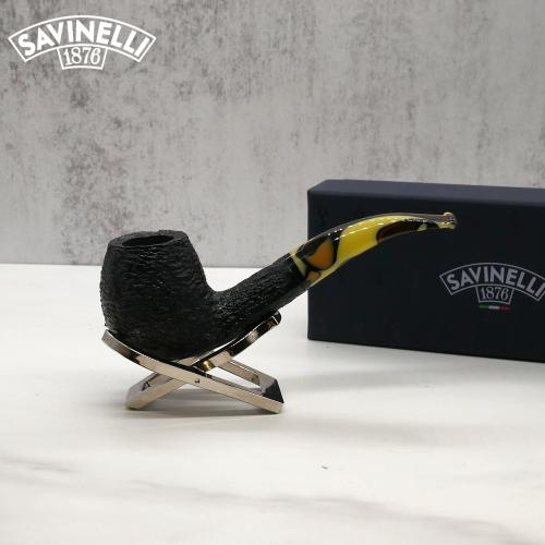 Savinelli Paloma 645 Rustic Black 6mm Filter Fishtail Pipe (SAV1286)