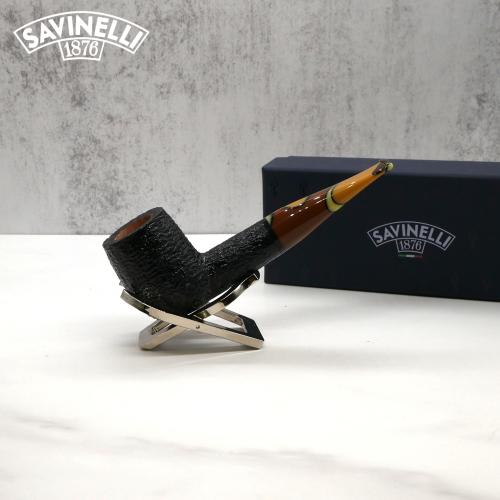 Savinelli Paloma 101 Rustic Black 9mm Filter Fishtail Pipe (SAV1295)