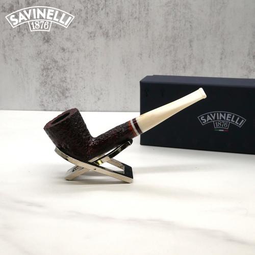 Savinelli Avorio 409 Rustic Brown 6mm Filter Fishtail Pipe (SAV1300)