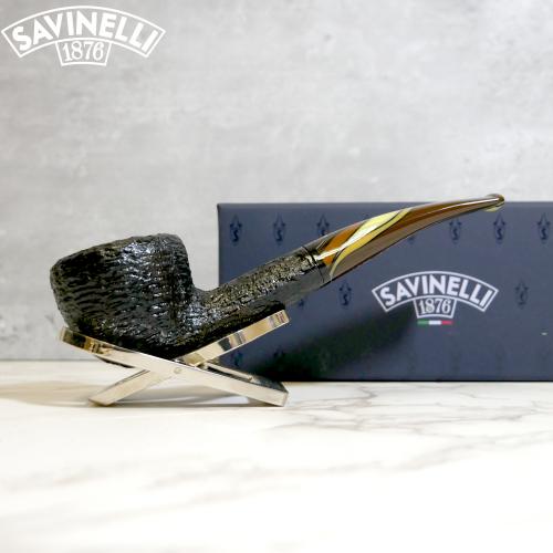 Savinelli Paloma 316 Rustic Black 9mm Filter Fishtail Pipe (SAV1313)