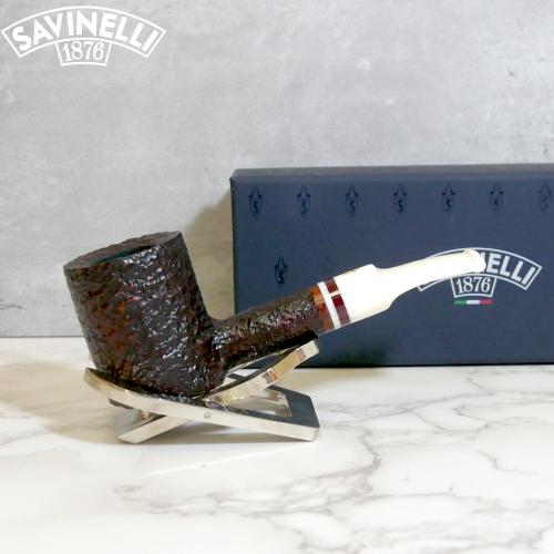 Savinelli Avorio 311 Rustic Brown 9mm Filter Fishtail Pipe (SAV1320)