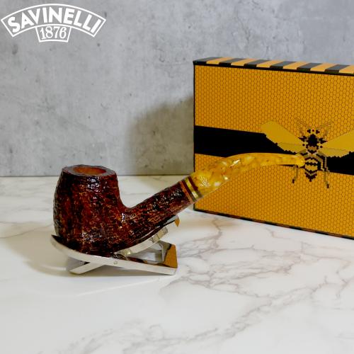 Savinelli Miele 670 Rustic Bent Honey 6mm Filter Fishtail Pipe (SAV1392)