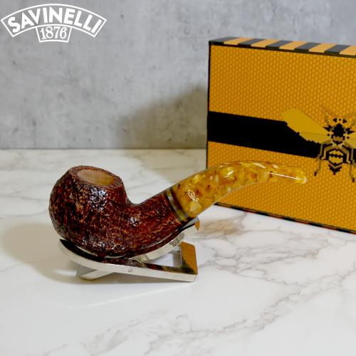 Savinelli Miele 642 Rustic Bent Honey 6mm Filter Fishtail Pipe (SAV1400)