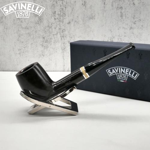 Savinelli Oscar Liscia Marrone Scuro 128 Smooth 6mm Fishtail Pipe (SAV1445)