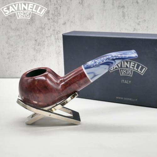 Savinelli Oceano Burgundy 320 Smooth Apple Bent 6mm Filter Fishtail Pipe (SAV1460)