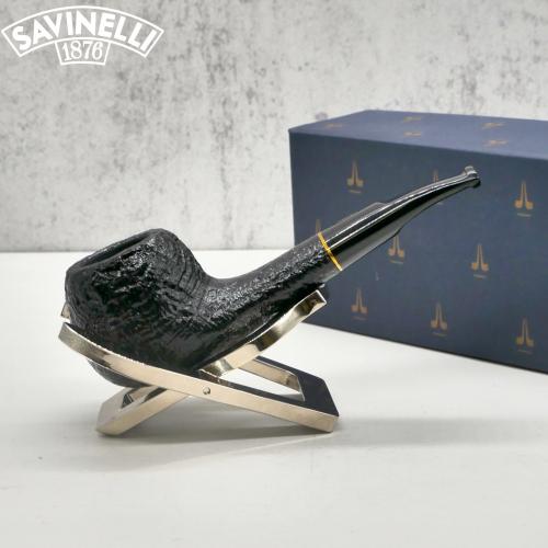 Savinelli Lollo Sabbiata Nera 01 6mm Filter Fishtail Pipe (SAV1461)