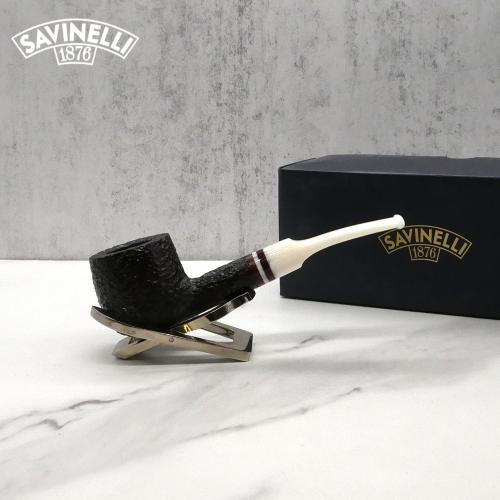 Savinelli Avorio 121 Rustic Brown 9mm Filter Fishtail Pipe (SAV1482)