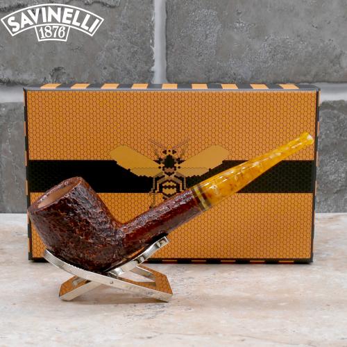 Savinelli Miele 111 Rustic Straight Honey 9mm Filter Fishtail Pipe (SAV1515)