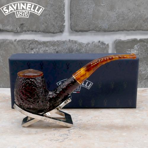 Savinelli Tortuga 602 Rustic Bent 6mm Filter Fishtail Pipe (SAV1529)