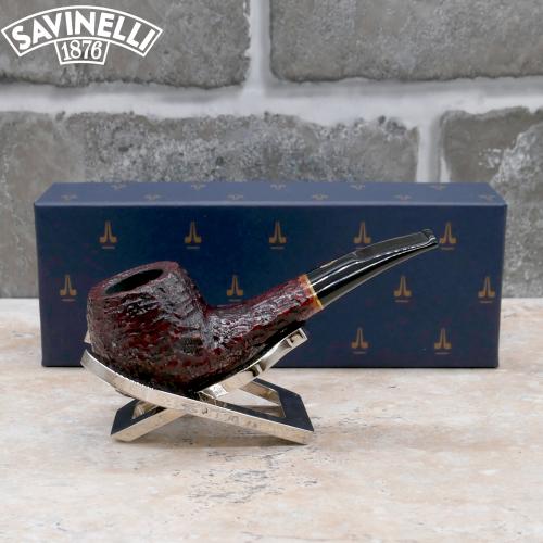 Savinelli Lollo Rusticata Marrone 01 6mm Filter Fishtail Pipe (SAV1530)