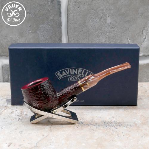 Savinelli Roma Lucite 122 Rustic 6mm Filter Half Bent Pot Fishtail Pipe (SAV1560)