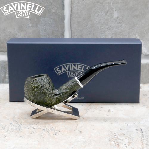 Savinelli Arcobaleno Green 626 Rustic Bent 9mm Filter Pipe (SAV1583)