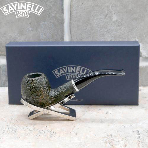 Savinelli Arcobaleno Green 626 Rustic Bent 9mm Filter Pipe (SAV1584)