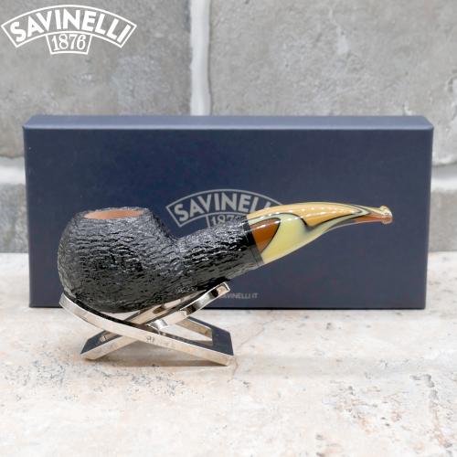 Savinelli Paloma 320 Rustic Black 9mm Filter Fishtail Pipe (SAV1595)