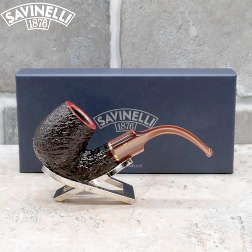 Savinelli Roma Lucite 614 Rustic Billiard Bent 6mm Fishtail Pipe (SAV1604)