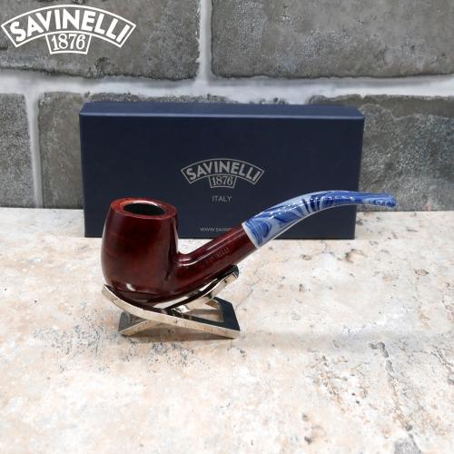 Savinelli Oceano Burgundy 606 Smooth Bent Billiard 6mm Filter Pipe (SAV1704)