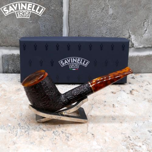 Savinelli Tortuga 129 Rustic Straight 6mm Fishtail Pipe (SAV1730)
