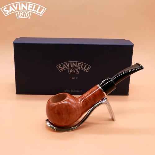 Savinelli Otello 321 Smooth Semi Bent Prince 6mm Fishtail Pipe (SAV1750) (End of Line)