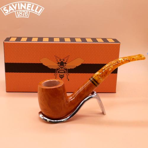 Savinelli Miele 606 Smooth KS Bent Honey 9mm Filter Fishtail Pipe (SAV1762)