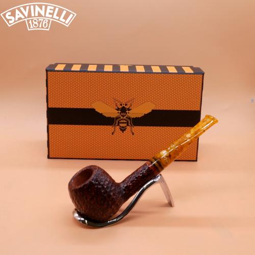 Savinelli Miele 207 Brownblast Straight Honey 9mm Filter Fishtail Pipe (SAV1763)