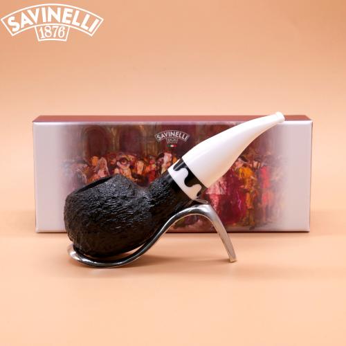 Savinelli Balanzone 320 Rustic Nera Bent 6mm Fishtail Pipe (SAV1805)