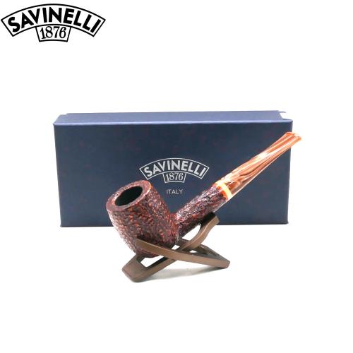 Savinelli Dolomiti 128 Rustic Light Brown Straight 9mm Fishtail Pipe (SAV1819)
