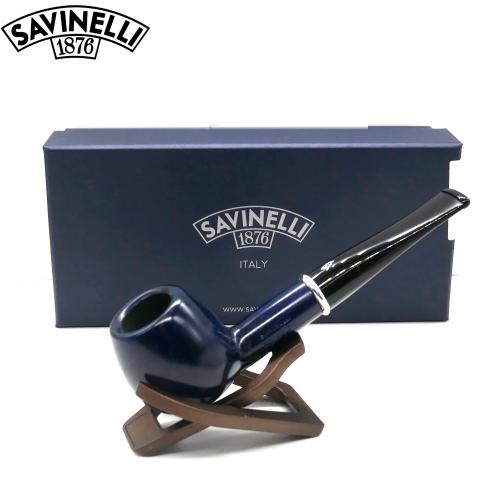 Savinelli Arcobaleno Blue 207 Smooth 9mm Filter Fishtail Pipe (SAV1857)