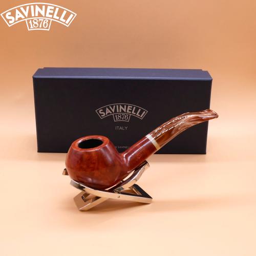 Savinelli Dolomiti 673 Smooth Light Brown 9mm Filter Fishtail Pipe (SAV1885)