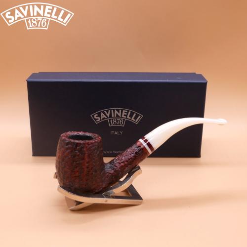 Savinelli Avorio 606 Rustic Brown 9mm Filter Fishtail Pipe (SAV1903)