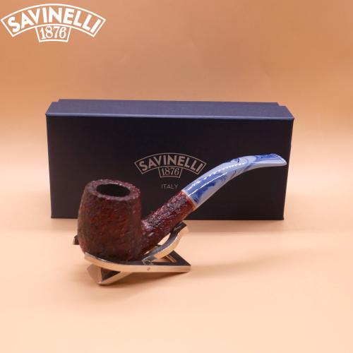 Savinelli Oceano Dark Rustic 606 Bent Billiard 6mm Fishtail Pipe (SAV1905)