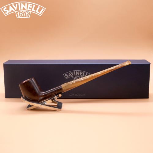 Savinelli Gingers Favourite 104 Smooth Straight Brown 6mm Fishtail Pipe (SAV1927)