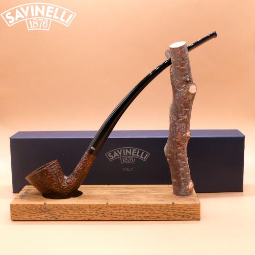 Savinelli Churchwarden 921 Brownblast Bent 6mm Fishtail Pipe (SAV1958)