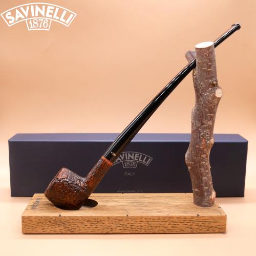 Savinelli Churchwarden 901 Brownblast Bent 6mm Fishtail Pipe (SAV1979)