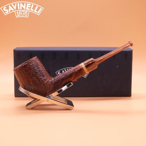Savinelli Dolomiti 114 Rustic Light Brown 9mm Filter Fishtail Pipe (SAV2002)
