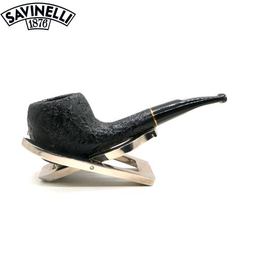 Savinelli Lollo Sandblasted Black 01 6mm Filter Fishtail Pipe (SAV2020)