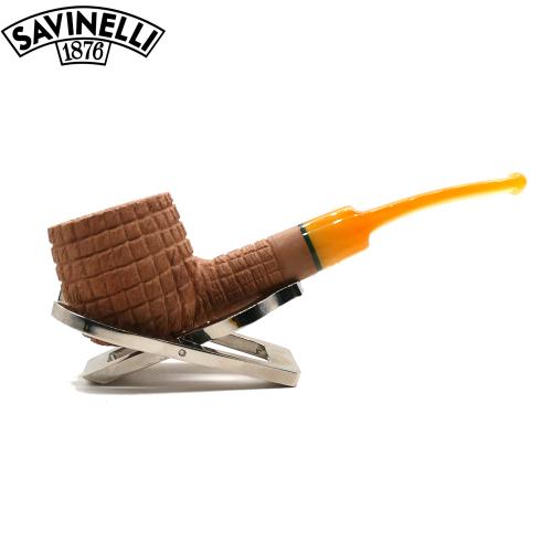 Savinelli Pannocchia 122 Rustic Half-Bent 6mm Filter Fishtail Pipe (SAV2045)
