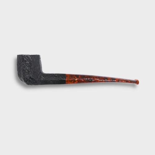 Savinelli Ottagono Sandblast Black Straight 6mm Filter Fishtail Pipe (SAV2067)