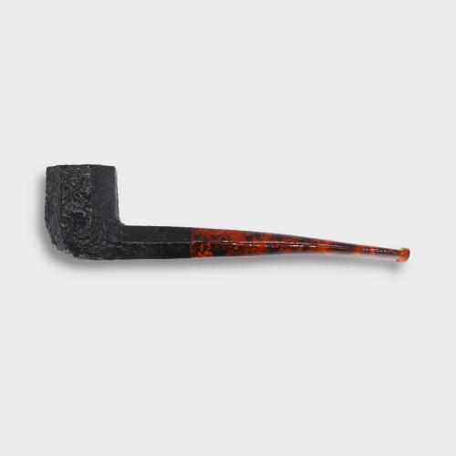 Savinelli Ottagono Sandblast Black Straight 6mm Filter Fishtail Pipe (SAV2068)