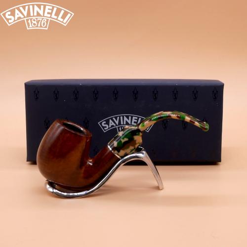 Savinelli Camouflage Smooth 614 Dark Brown 6mm Fishtail Pipe (SAV712) (End of Line)