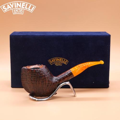 Savinelli Autograph Smooth & Sandblast 6mm Fishtail Pipe (SAV781)