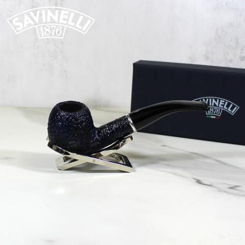 Savinelli Arcobaleno Blue 626 Rustic Bent 6mm Fishtail Pipe (SAV950)