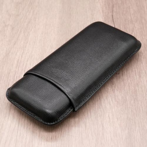 Savinelli Leather Cigar Case - Black - 3 Cigars