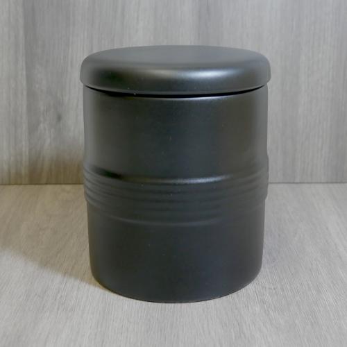 Savinelli Ceramic Cylindrical Rolling Tobacco Jar - Black (End of Line)