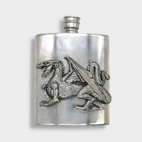 6oz Pewter Hip Flask - Dragon
