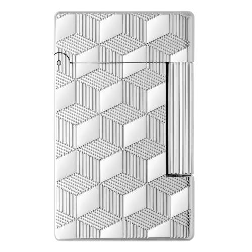 ST Dupont Lighter - Initial - Silver Palladium Cube